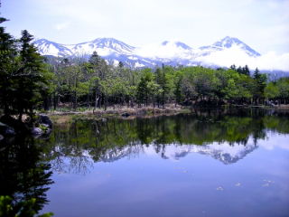 晴れた日の知床五湖と連山!ほんまは、こんな見事な景色なんやそうどすわぁ!運がよけりゃぁ?